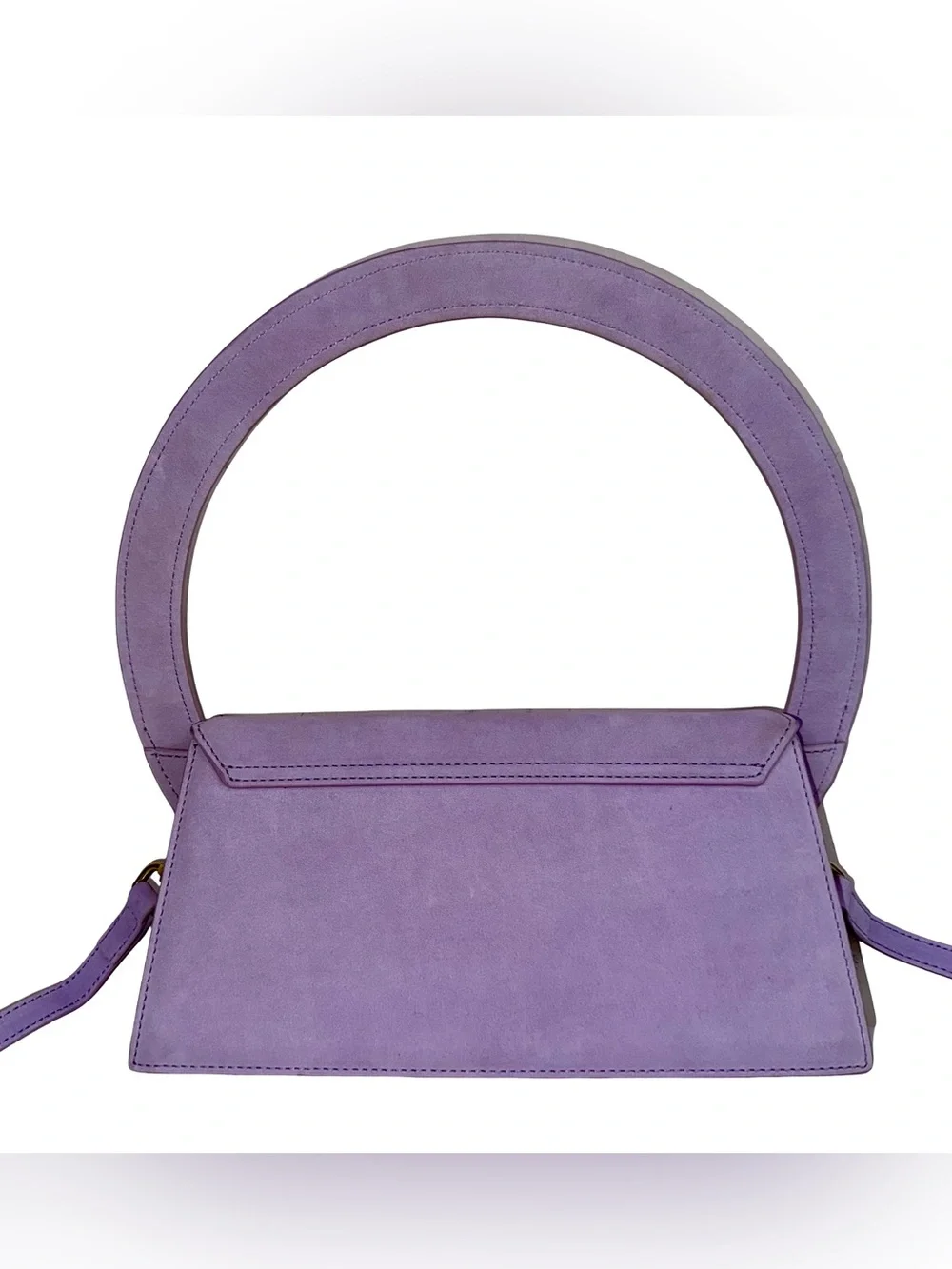 JACQUEMUS “LE SAC ROND” HANDBAG IN LAVENDER SUEDE - Picture 5 of 10